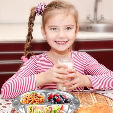 Mrs. Chou Stainless Steel Baby Suction Plates: Divided Plates for Babies and Toddlers, Made of 100% Food-Grade Materials Ideal for Baby-Led Weaning BPA-Free Toddler Feeding Dishwasher Safe PINK - Image 8
