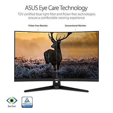 ASUS TUF Gaming VG328H1B 32” Curved Monitor, 1080P Full HD, 165Hz (Supports 144Hz), Extreme Low Motion Blur, Adaptive-sync, FreeSync Premium, 1ms, Eye Care, HDMI D-Sub - Image 6