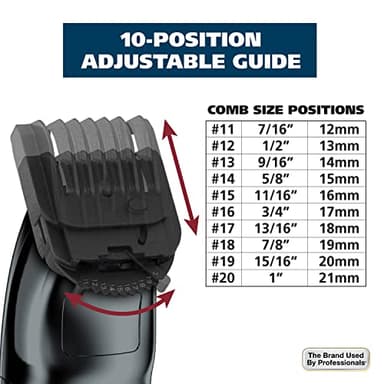 Wahl USA Rechargeable Lithium Ion All in One Beard Trimmer for Men with Detail and Ear & Nose Hair Trimmer Attachment – Model 9854-600B - Image 5