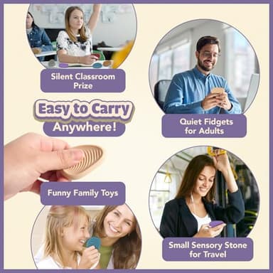 Fidget Toys Adults Sensory Stone: 8 Pack Texture Worry Stone for Kids Calming - Sensory Autism Toys for Anxiety Relief - Quiet Small Fidgets for Classroom Prizes - Image 6
