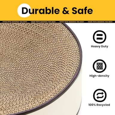 Conlun Oval Cat Scratcher Bed, 2-in-1 Cat Scratching Board, Natural Corrugated Cardboard Scratch Pad Lounge, Sealed Base Traps Debris,No Assembly Kitty Furniture,Stylish Colors Blends Any Home Decor - Image 3