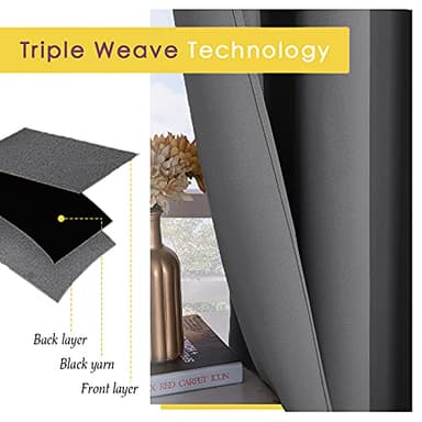 NICETOWN Grey Kitchen Blackout Short Curtain Panels for Bedroom, 45 Inch Long Thermal Insulated Grommet Top Blackout Draperies and Drapes (2 Panels, W42 x L45 -Inch, Grey) - Image 4