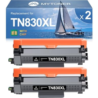 MYTONER TN830XL Toner for Brother Printer Replacement for Brother TN830XL TN-830 TN830 XL Toner High Yield for DCP-L2640DW MFC-L2820DW XL HL-L2405W HL-L2400D HL-L2460DW HL-L2465DW HL-L2480DW, 2Black - Image 1