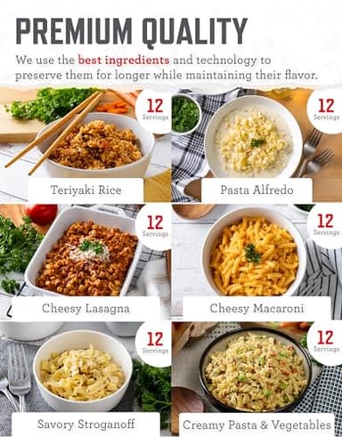 ReadyWise Emergency Food Supply - 120 Servings Favorites Sample Bucket, Survival Food Kit, Freeze Dried Prepper Food & Dehydrated Meals for Camping Essentials & Backpacking, up to 25 Year Shelf Life - Image 5