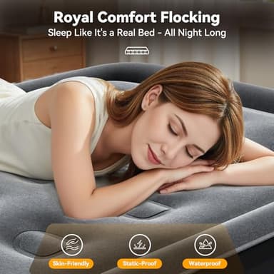 VOSSER Air Mattress Twin with Built in Pump,18” Raised Blow Up Mattress,Inflatable Mattress in 2 Mins,Single Twin Size Air Mattress for Home,Floor&Camping, Air Bed for Adults,330LB Max,Black - Image 3
