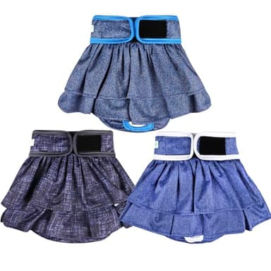 wegreeco Dog Diapers Female (3 Pack), Highly Absorbent Dog Diapers for Female Dogs Washable in Heat, Incontinence, or Excitable Urination (Jeans, Large) - Image 1