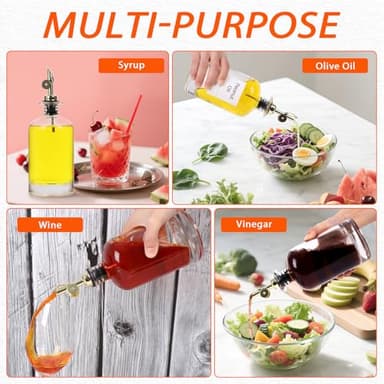 Alotpower Olive Oil Dispenser Bottles Set - 2 Pack 500ml Empty Kitchen Oil Containers with Gold Lids & 24 Labels, Round Oil & Vinegar Dispenser for Cooking - Image 7