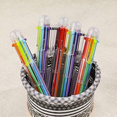 JPSOR 28 Pack Multicolor Pen, 0.5mm 6-in-1 Multicolor Ballpoint Pens, 6 Colors Retractable Ballpoint Pens for Office School Supplies Students Gift - Image 5