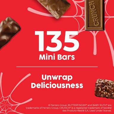 Butterfinger, CRUNCH, Baby Ruth, 100 Grand Minis, Assorted Candy Bars, Great for Sharing, Bulk 135 Count Pack, 55.3 oz - Image 4