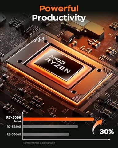 KAIGERR 2025 Gaming Laptop, 16.0inch Laptop Computer with AMD Ryzen 7 5825U(8C/16T, Up to 4.5GHz), 16GB RAM 512GB NVMe SSD Windows 11 Laptop, Radeon RX Vega 8 Graphics,WiFi 6, Backlit KB - Image 3