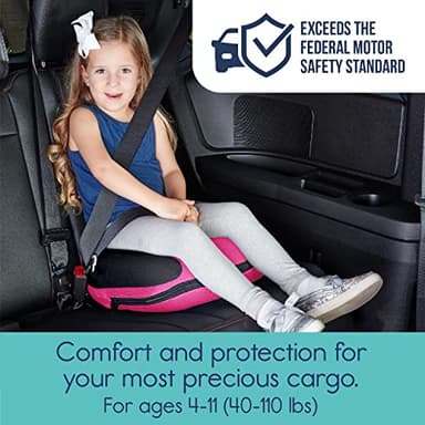hiccapop UberBoost Inflatable Booster Car Seat | Blow up Narrow Backless Booster Car Seat for Travel | Portable Booster Seat for Toddlers, Kids, Child | Pink/Black - Image 2