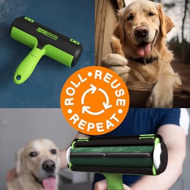 Triton Pet Hair Removal Tool w/Fur Trapping Compartment, 60% Smaller Storage Size, Reusable Shedding Roller, Cat and Dog Hair Remover for Car, Furniture, Carpet, Couch (Green) - Image 5