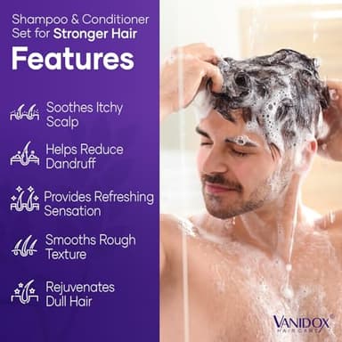 Vanidox Tea Tree Shampoo and Conditioner Set with Lavender and Mint | DHT Blockers | With 100% Pure Tea Tree Oil for Itchy, Dry Scalp | Sulfate & Paraben Free | For Men & Women | 16 fl oz Each - Image 3