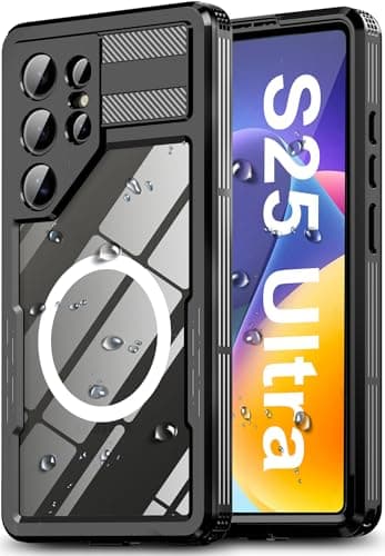 for Samsung Galaxy S25 Ultra Case, [Built-in Screen Protector] [IP68 Waterproof Dustproof] [Compatible with MagSafe] Rugged Full Body Underwater Protective Cover for Galaxy S25 Ultra 5G - Black - Image 1