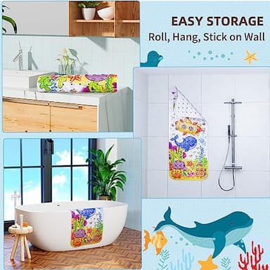 Wimaha Baby Bath Mat for Tub, 40 X 16 Inch Bathtub Mat Non Slip BPA Free for Kids, Strong Grip Shower Mat Non Slip Bath Tub Mat for Bathroom, Machine Washable - Image 7