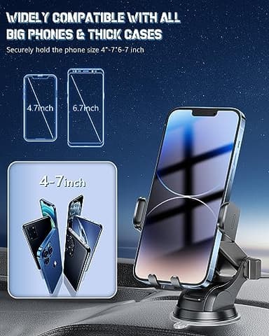 Wireless Car Charger, Fast Charging Phone Holder 3 in 1 Phone Mount Auto Clamping Car Accessories Compatible with iPhone 17 16 15 14 13 12 11 Xs XR, Samsung S23 Ultra S22 S21 S20/S10+ S9+ Note 9 - Image 6