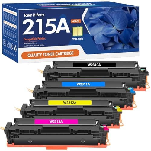 215A Toner Cartridges 4 Pack (with Chip) Compatible Replacement for HP 215A W2310A W2311A W2312A W2313A for HP Color Laserjet Pro MFP M182nw M183fw M182 M183 M155 Printer (Black Cyan Yellow Magenta) - Image 1