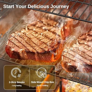 EAST OAK 30-inch Electric Smoker, Outdoor Smoker with Convenient Side Wood Chip Loader, 725 Sq Inches of Cooking, Digital Control and 4 Removable Racks for Outdoor Kitchen, BBQ, Backyard, Black - Image 3