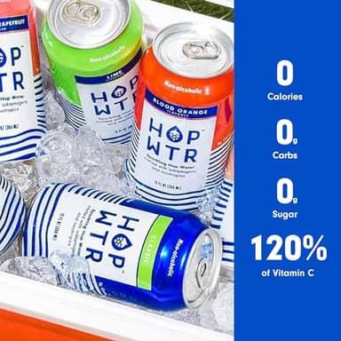 HOP WTR - Sparkling Hop Water - Variety Pack (12 Pack) - NA Beer, No Calories or Sugar, Low Carb, With Adaptogens and Nootropics for Added Benefits (12 oz Cans) - Image 3