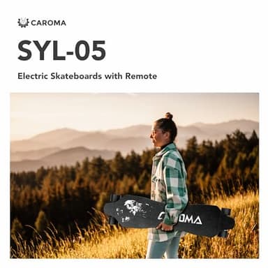 Caroma Electric Skateboards with Remote, 350W Hub-Motor Electric Longboard for Adults Teens, 12.4MPH Top Speed, 11Miles Max Range Black ESkateboard - Image 3