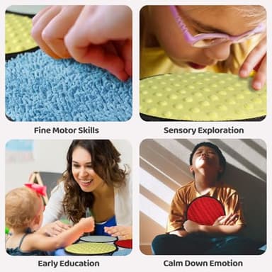 16 Set Sensory Mats, Mixed Colors Sensory Toys for Kids with Autism, Tactile Wall Panel Montessori Toy, Educational Toys for 3 year old, Fat Brain toddler Learning Classroom Supplies Gift(8.3 Inch) - Image 3