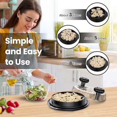 Chicken Shredder Tool Twist Large - 10'' Pro Meat Shredders for Chicken Breast,Visible Kitchen Gadgets Grinder Machine with Brush,Strong Anti-Slip Strip,Ergonomic Handle,BPA Free (Black) - Image 2