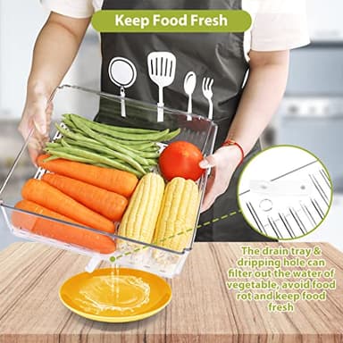 10 Pack Refrigerator Pantry Organizer Bins, Stackable Fridge Organizer Bins with Lids, Clear Plastic Food Storage Bins for Kitchen, Countertops, Cabinets, Fridge, Drinks, Fruits, Vegetable, Cereals - Image 6