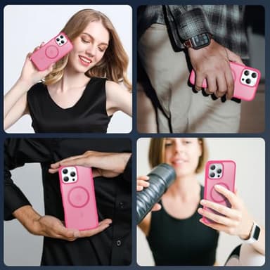 Temdan for iPhone 16 Pro Max Case [Compatible with MagSafe] [Military-Grade Drop Protection] [Anti-Fingerprint] [Anti-Scratch] Slim Silky-Soft Touch Translucent Matte Case 6.9 inch, Rose - Image 7