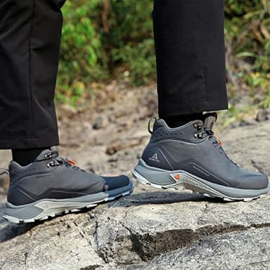 HUMTTO Men's All-Terrain Waterproof Hiking Boots Lightweight Breathable Outdoor Ankle Boots Trekking Hiking Shoes 9.5 Grey - Image 8