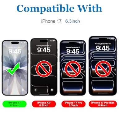 Mothca 2 Pack Matte Glass Screen Protector for iPhone 17 [6.3 inch] + 2 Pack Camera Lens Protector, Anti-Glare & Anti-Fingerprint Case Friendly Tempered Glass, Bubble Free, Smooth as Silk - Image 6