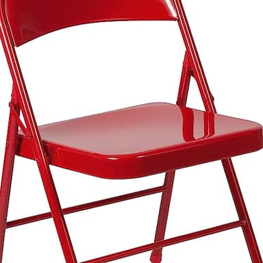 Flash Furniture 4 Pack HERCULES Series Double Braced Red Metal Folding Chair - Image 9