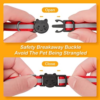 12 Pack Reflective-Breakaway Cat Collars with Bells,Safety Buckle Kitten Collar, with Name Tag, Adjustable,Ideal for Girl Cats Male Cats,Pet Supplies,Stuff,Accessories(12 Colors & 2 ID Tags) - Image 5