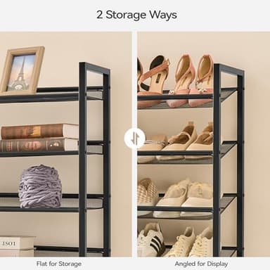 Nunsino Shoe Rack, Long Shoe Organizer,Max Holds 50 Pairs,8 Tier Metal Shoe Storage Shelf,4-Tier Stackable Shoes Organizer for Garage, Entryway, Black - Image 4