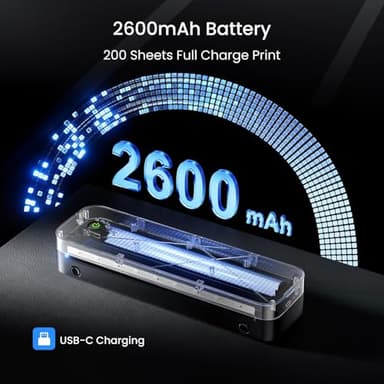 TATTMUSE Portable Printers Wireless for Travel, Inkless Printer for Phone & Laptop, Thermal Bluetooth Small Compact Mobile Printer for Home Use, Support 8.5" X 11" US Letter & A4 Size - Image 7