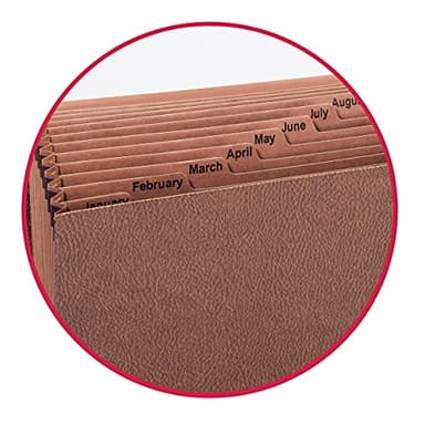 Smead TUFF Expanding File, 12 Pockets, Monthly (Jan.-Dec.), Flap and Cord Closure, Legal Size, Redrope (70390) - Image 4