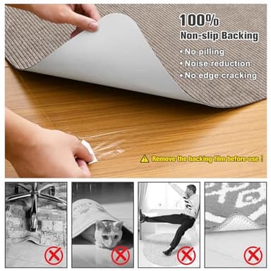 Placoot Desk Chair Mat for Hardwood Floor Corduroy Surface 1/6" Thick 55"x35" Office Chair Mat for Rolling Chairs-100% Large Anti-Slip Backing Under Desk Low-Pile Office Rug Floor Mat for Office/Home - Image 2