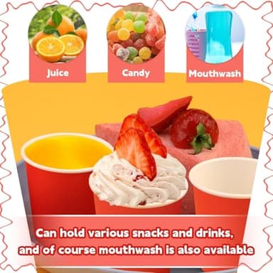 Huaiid 50 Pack 3 oz Paper Cups Red, Small Bathroom Cups Disposable Mouthwash Cups, Espresso Paper Cups for Party Travel Picnic BBQ - Image 4