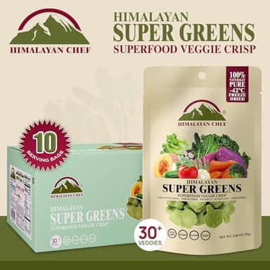 Himalayan Chef Superfood Veggie Crisp 30g each Freeze-Dried Super Greens Snack 30+ Organic Green Veggie Mix Protein-Rich, Nutrient-Packed, Gluten-Free - Image 3