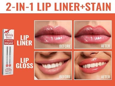 2pcs Lip Stain Peel Off - Lip Liner Stain Long Lasting Waterproof,2-in-1 Lip Liner with Tweezer Nude Matte,Non-Stick Cup,Highly Pigmented，Natural Finish,Stay On All Day,Perfect for Gift (Nude+Rose) - Image 2