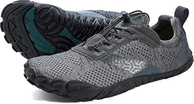 Joomra Women Barefoot Running Tennis Whitin Shoes Size 7.5-8 Minimal for Ladies Runner Dark Grey Daily Gym Fitness Hiking Trekking Walking Toes Trail Sneakers Workout Five Fingers Footwear 38 - Image 1