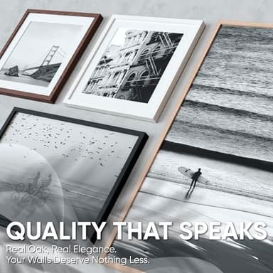 Homeforia 24x36 Poster Frame Wood, High End Natural Oak 24 x 36 Large Picture Frame with Mat 20 by 30, 24x36 Light Wooden Frames Matted to 20x30 Photo, 36x24 Frames, Tempered Glass, Wall Kit, Set of 1 - Image 7