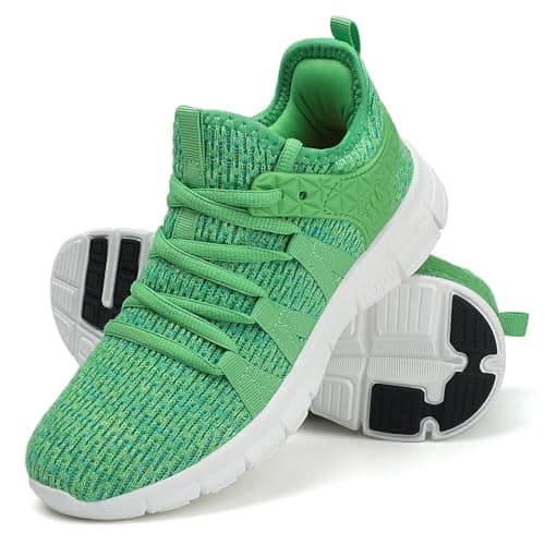 INZCOU Running Shoes Lightweight Tennis Shoes Non Slip Workout Shoes Green Breathable Mesh Walking Sneakers 7women / 6men - Image 1