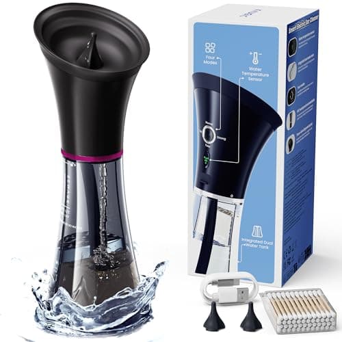 KAUGIC Upgraded Ear Wax Removal with One-Piece Waste Tank, Safe Ear Cleaner with Water Temperature Sensor, Effective Ear Irrigation Kit, IPX7, Slate Rose - Image 1