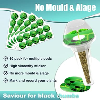 128 pcs Seed Pod Kit for Aerogarden, Grow Anything Kit for Indoor Hydroponics Growing System, Hydroponics Supplies with 50 Grow Sponges, a&b Nutrient Plant Food, 50 Pod Labels, 12 Plant Baskets Domes - Image 5
