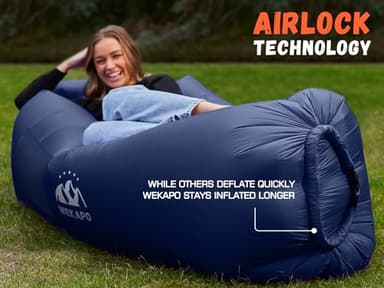 WEKAPO Inflatable Couch Air Lounger Chair - Camping & Beach Accessories, Portable Blow up Sofa for Hiking, Lawn, Indoor/Outdoor Movies & Music Festivals. Lightweight and Easy to Set Up Air Hammock - Image 5
