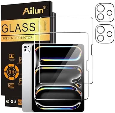 Ailun 2 Pack Screen Protector for iPad Pro 13 Inch 2025/2024 [8th/7th Generation,M5/M4] + 2 Pack Camera Lens Protector,Tempered Glass Case Friendly, Face ID Apple Pencil Compatible 4 Pack - Image 2