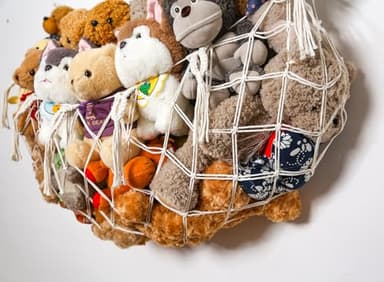 YKBU Stuffy Animal Net for Stuffed Animals Storage Hammock Macrame Stuffed Animal Toy Display Plush Toy Holder Wall Hanging Net for Stuffed Animal Display (Cream,49" W) - Image 7