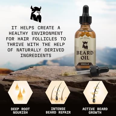 Striking Viking Vanilla Beard Oil for Men - Naturally Derived Conditioner with Argan & Jojoba Oils for Softening, Moisturizing and Growth (2 Oz) - Image 4