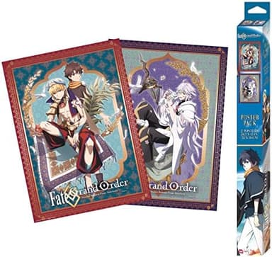 GB Eye Fate Grand Order Fujimaru, Gilgamesh and Merlin Unframed Set of 2 Chibi Poster Print 15" x 20.5" Anime Manga Wall Art Prints for Bedroom Office Room Decor Gift - Image 2