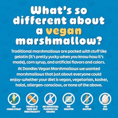 Dandies Vegan Marshmallows, No Artificial Flavorings, Food Dyes, Corn Syrup, or Gelatin, Perfect for Roasting, S’mores, or Snacking (4 Pack, 10 oz) - Image 4